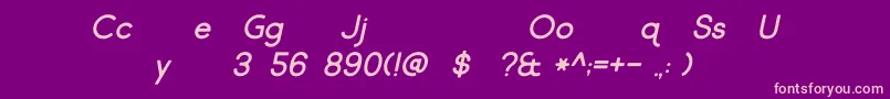 フォントMarket Fresh Italic – 紫の背景にピンクのフォント