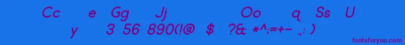 Шрифт Market Fresh Italic – фиолетовые шрифты на синем фоне