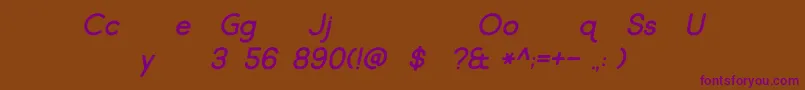 Market Fresh Italic Font – Purple Fonts on Brown Background