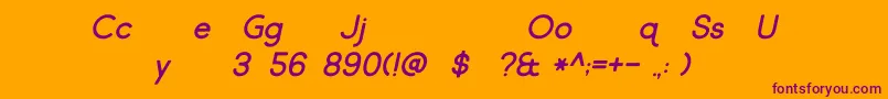 フォントMarket Fresh Italic – オレンジの背景に紫のフォント