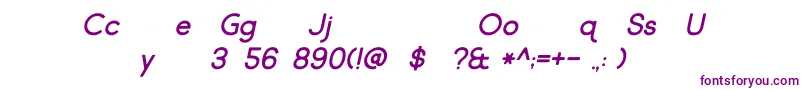 フォントMarket Fresh Italic – 白い背景に紫のフォント