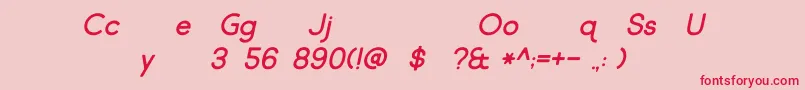 フォントMarket Fresh Italic – ピンクの背景に赤い文字