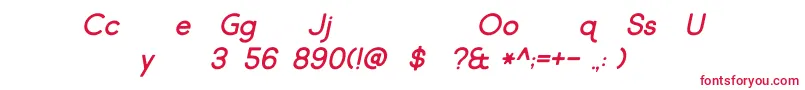 フォントMarket Fresh Italic – 白い背景に赤い文字
