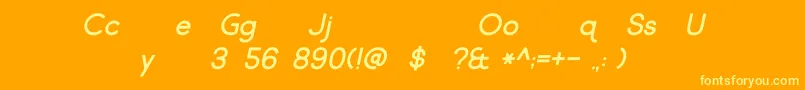 Шрифт Market Fresh Italic – жёлтые шрифты на оранжевом фоне