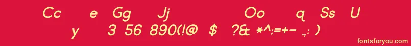 Шрифт Market Fresh Italic – жёлтые шрифты на красном фоне