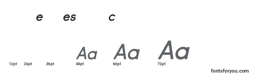 Größen der Schriftart Market Fresh Italic