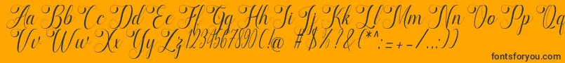 marketing-fontti – mustat fontit oranssilla taustalla