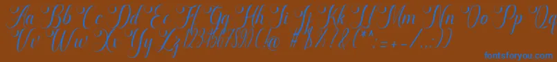 marketing Font – Blue Fonts on Brown Background