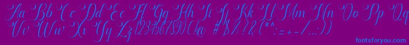 フォントmarketing – 紫色の背景に青い文字