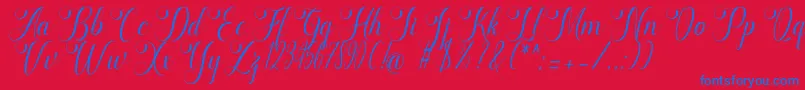 フォントmarketing – 赤い背景に青い文字
