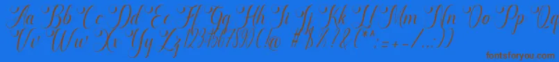 marketing Font – Brown Fonts on Blue Background