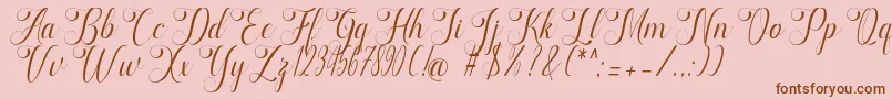 フォントmarketing – ピンクの背景に茶色のフォント