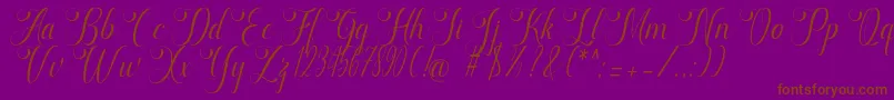 フォントmarketing – 紫色の背景に茶色のフォント