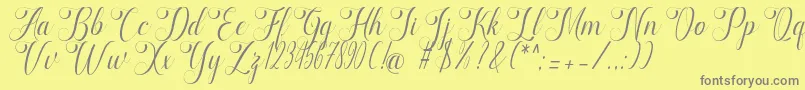 marketing-fontti – harmaat kirjasimet keltaisella taustalla