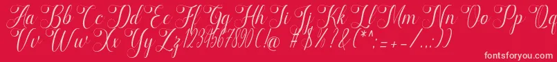 marketing-fontti – vaaleanpunaiset fontit punaisella taustalla