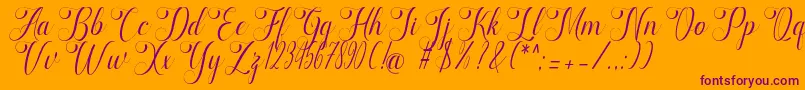marketing-fontti – violetit fontit oranssilla taustalla