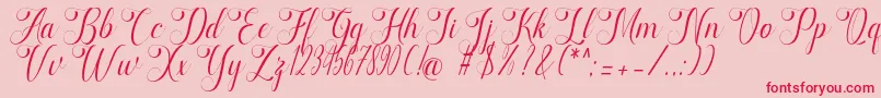 marketing-fontti – punaiset fontit vaaleanpunaisella taustalla