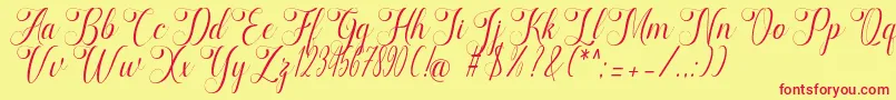 marketing Font – Red Fonts on Yellow Background