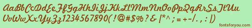 marketing Font – Brown Fonts on Green Background