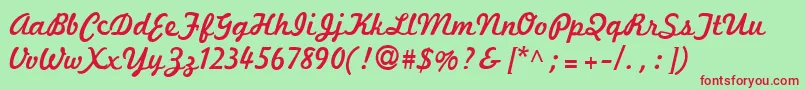 marketing Font – Red Fonts on Green Background