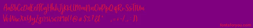 MarketSaturday Font – Red Fonts on Purple Background