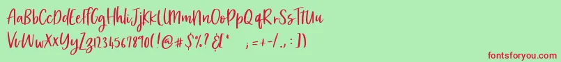 MarketSaturday Font – Red Fonts on Green Background