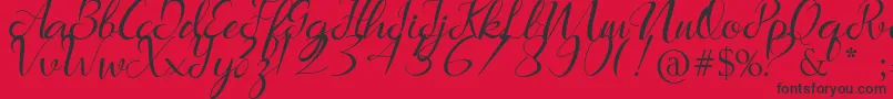 Marlena Font – Black Fonts on Red Background