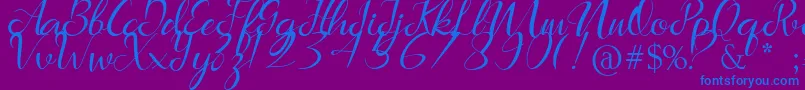 Marlena Font – Blue Fonts on Purple Background