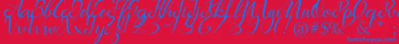 Marlena Font – Blue Fonts on Red Background