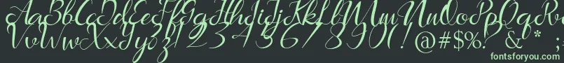 Marlena Font – Green Fonts on Black Background