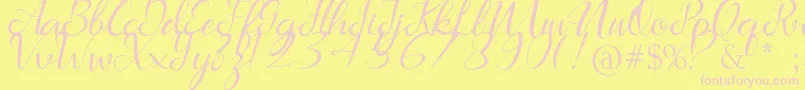 Marlena Font – Pink Fonts on Yellow Background