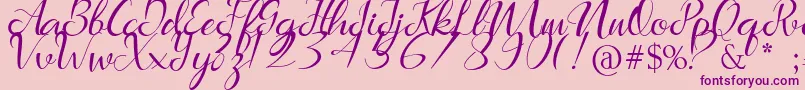 Marlena Font – Purple Fonts on Pink Background