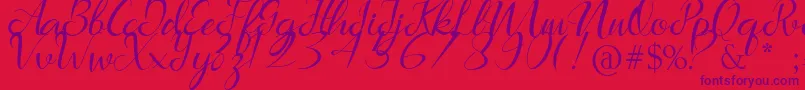 Marlena Font – Purple Fonts on Red Background
