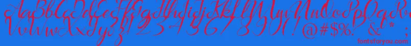 Marlena Font – Red Fonts on Blue Background