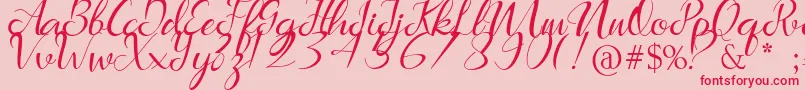 Marlena Font – Red Fonts on Pink Background