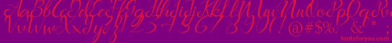 Marlena-Schriftart – Rote Schriften auf violettem Hintergrund