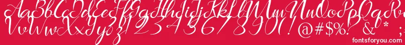 Marlena Font – White Fonts on Red Background