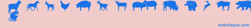 FarmwildanimalsCsp Font – Blue Fonts on Pink Background