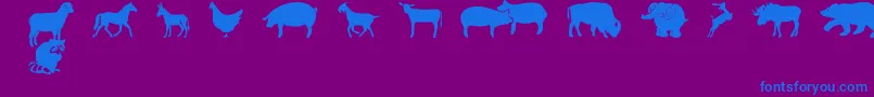 fuente FarmwildanimalsCsp – Fuentes Azules Sobre Fondo Morado