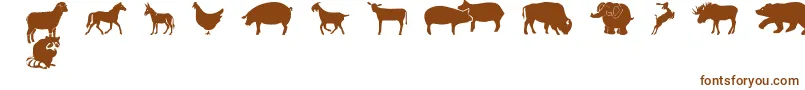 Шрифт FarmwildanimalsCsp – коричневые шрифты на белом фоне