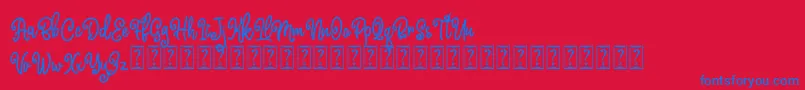 Marline Free Font – Blue Fonts on Red Background