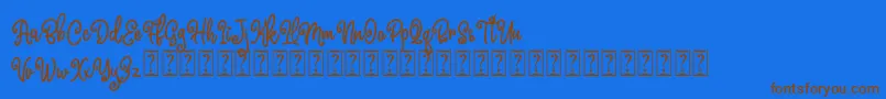 Marline Free Font – Brown Fonts on Blue Background
