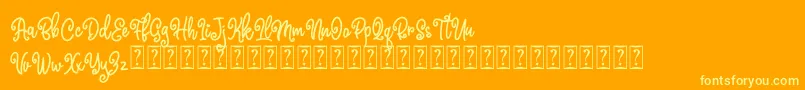 Marline Free-fontti – keltaiset fontit oranssilla taustalla