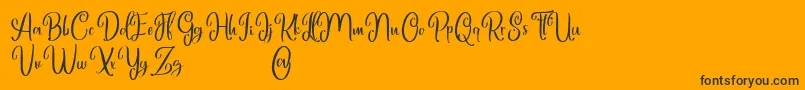 Marlyana free for personal use-Schriftart – Schwarze Schriften auf orangefarbenem Hintergrund