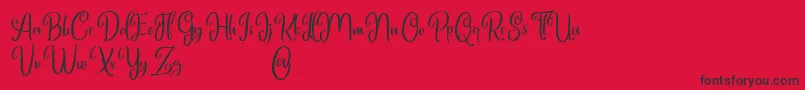 Marlyana free for personal use-Schriftart – Schwarze Schriften auf rotem Hintergrund