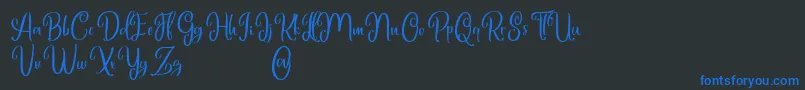 Marlyana free for personal use Font – Blue Fonts on Black Background