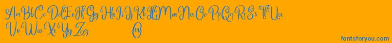Fonte Marlyana free for personal use – fontes azuis em um fundo laranja