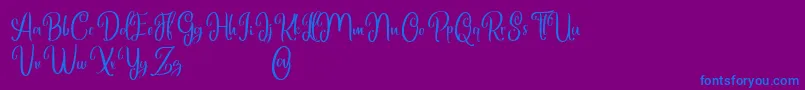 Marlyana free for personal use Font – Blue Fonts on Purple Background