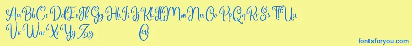 Weitere Informationen zur Marlyana free for personal use-Schriftart Marlyana free for personal use-Schriftart – Blaue Schriften auf gelbem Hintergrund