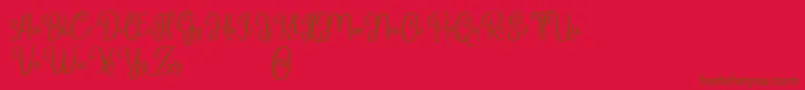 フォントMarlyana free for personal use – 赤い背景に茶色の文字